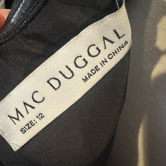 Mac Duggal 49605 Black Strapless A-Line Tea Length Bow Midi Dress Size 12 - Picture 9 of 9